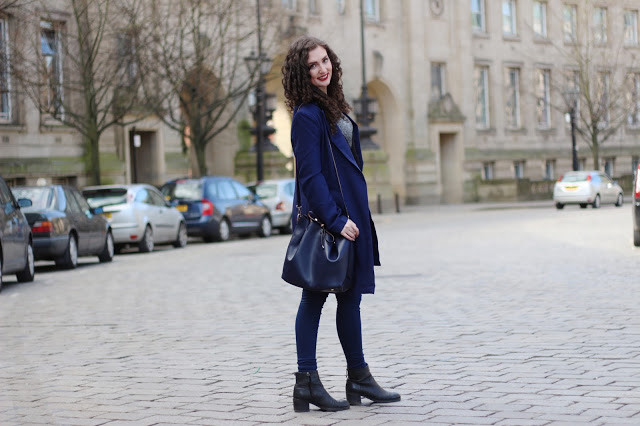 blue duster coat outfit of the day how to style long coats