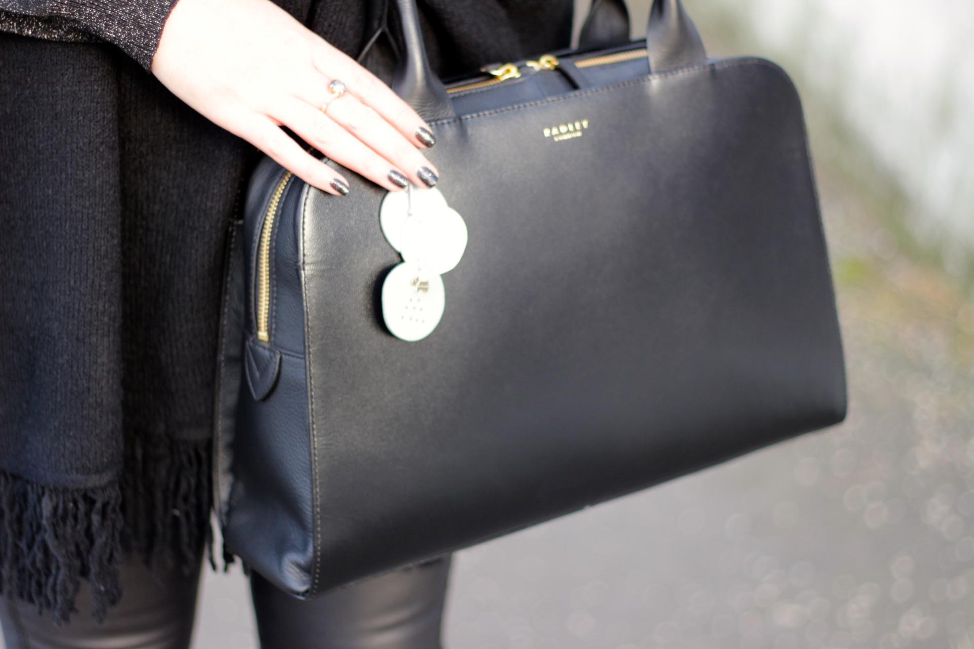 radley medium size black handbag 2015