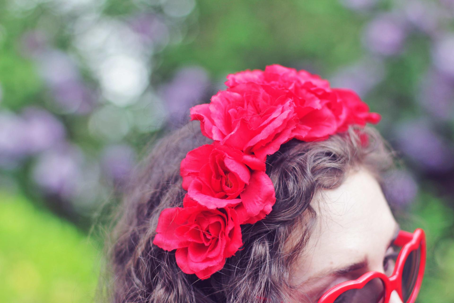 floral crown red