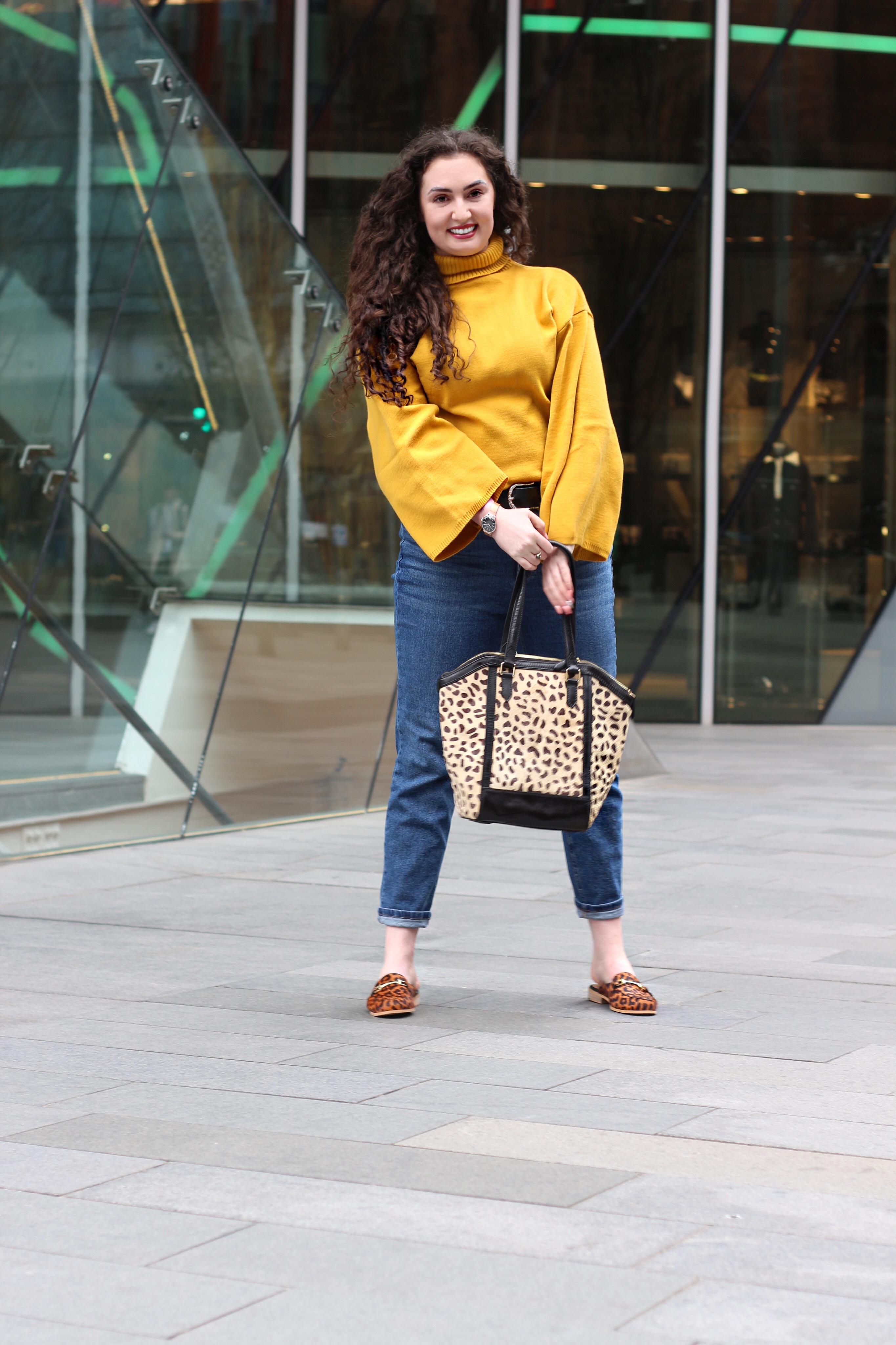 Leopard Print Accessories with Mustard Knitwear