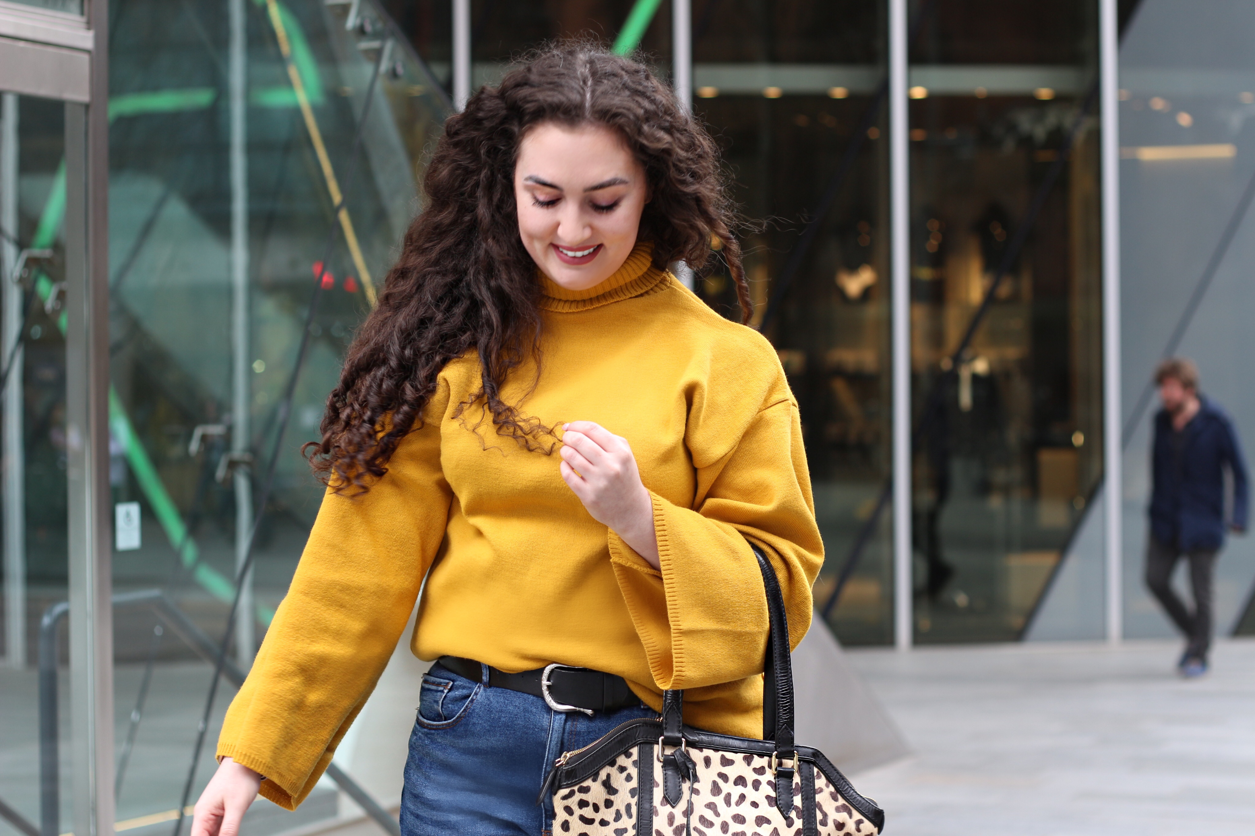 Leopard Print Accessories with Mustard Knitwear