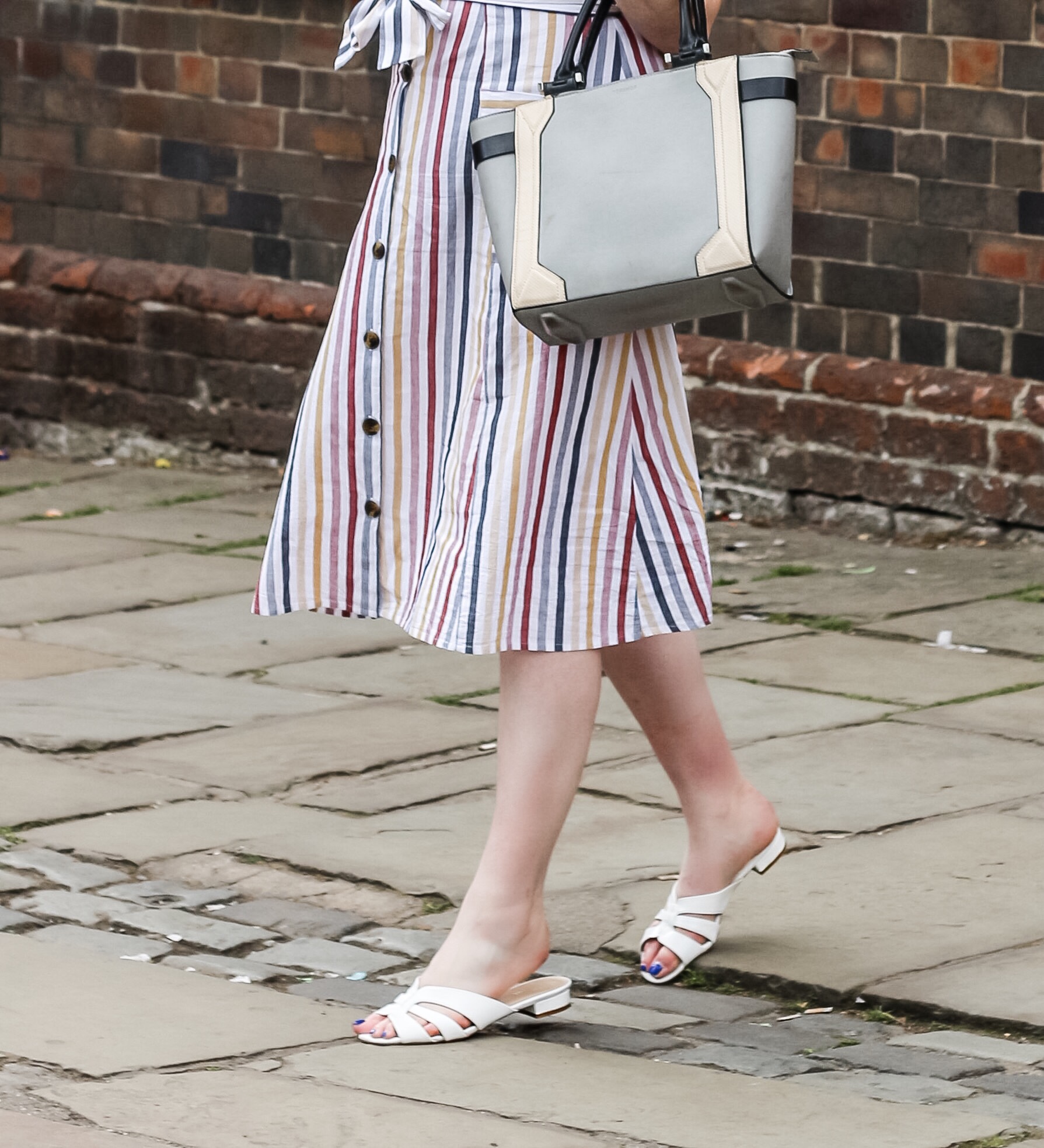 Candy Coloured Stripe Midi Dress