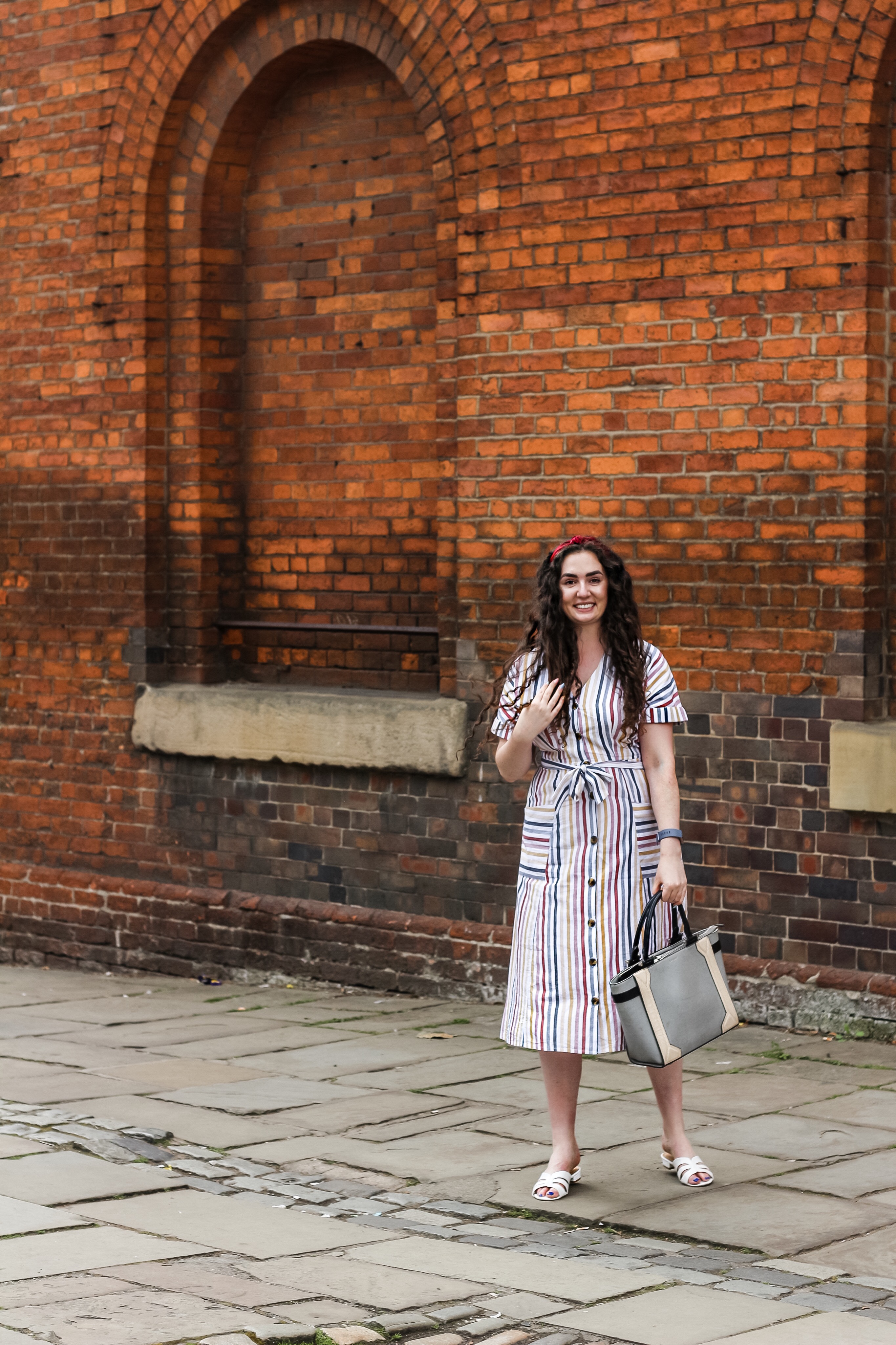 Candy Coloured Stripe Midi Dress