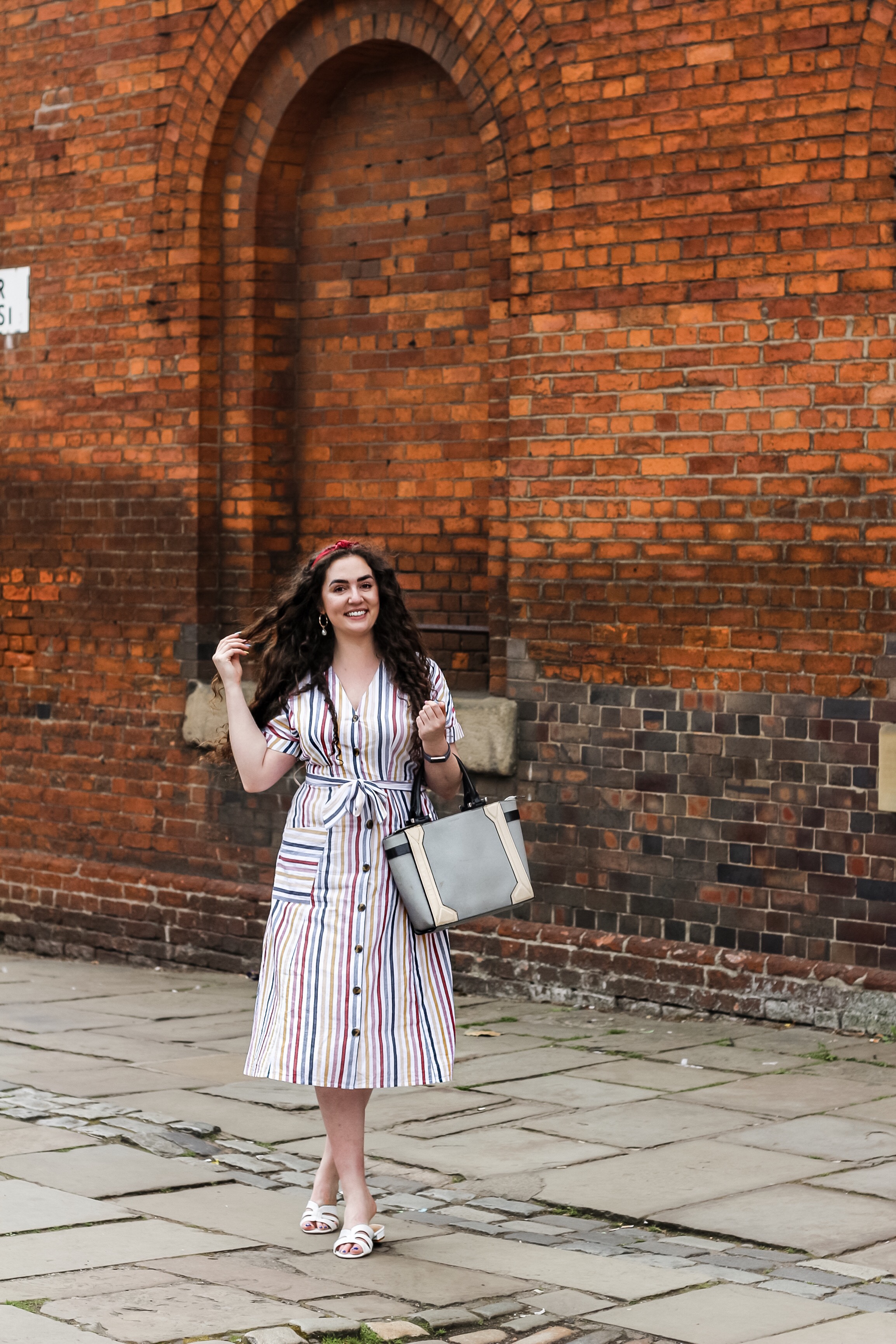 Candy Coloured Stripe Midi Dress